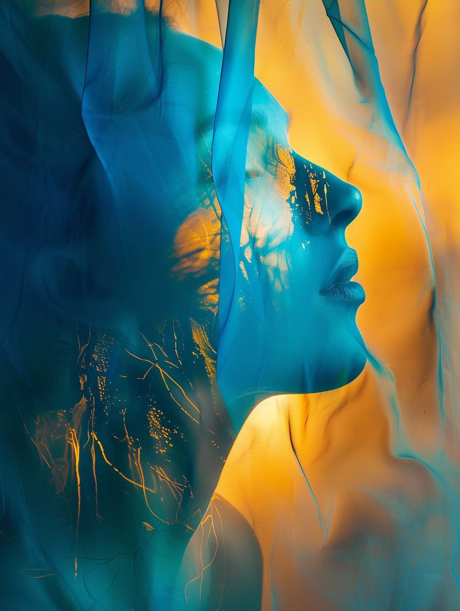 Ethereal Glow of Amber Veils - Image 4