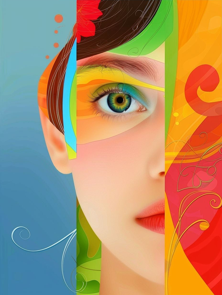 Vibrant Prism Portrait Study - Image 3