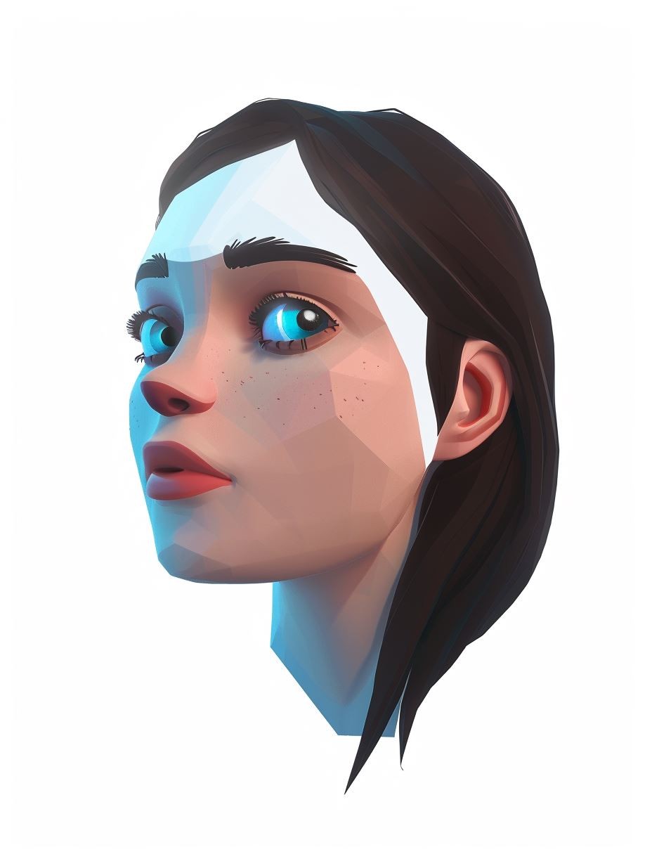 Geometric Low Poly Portrait Study