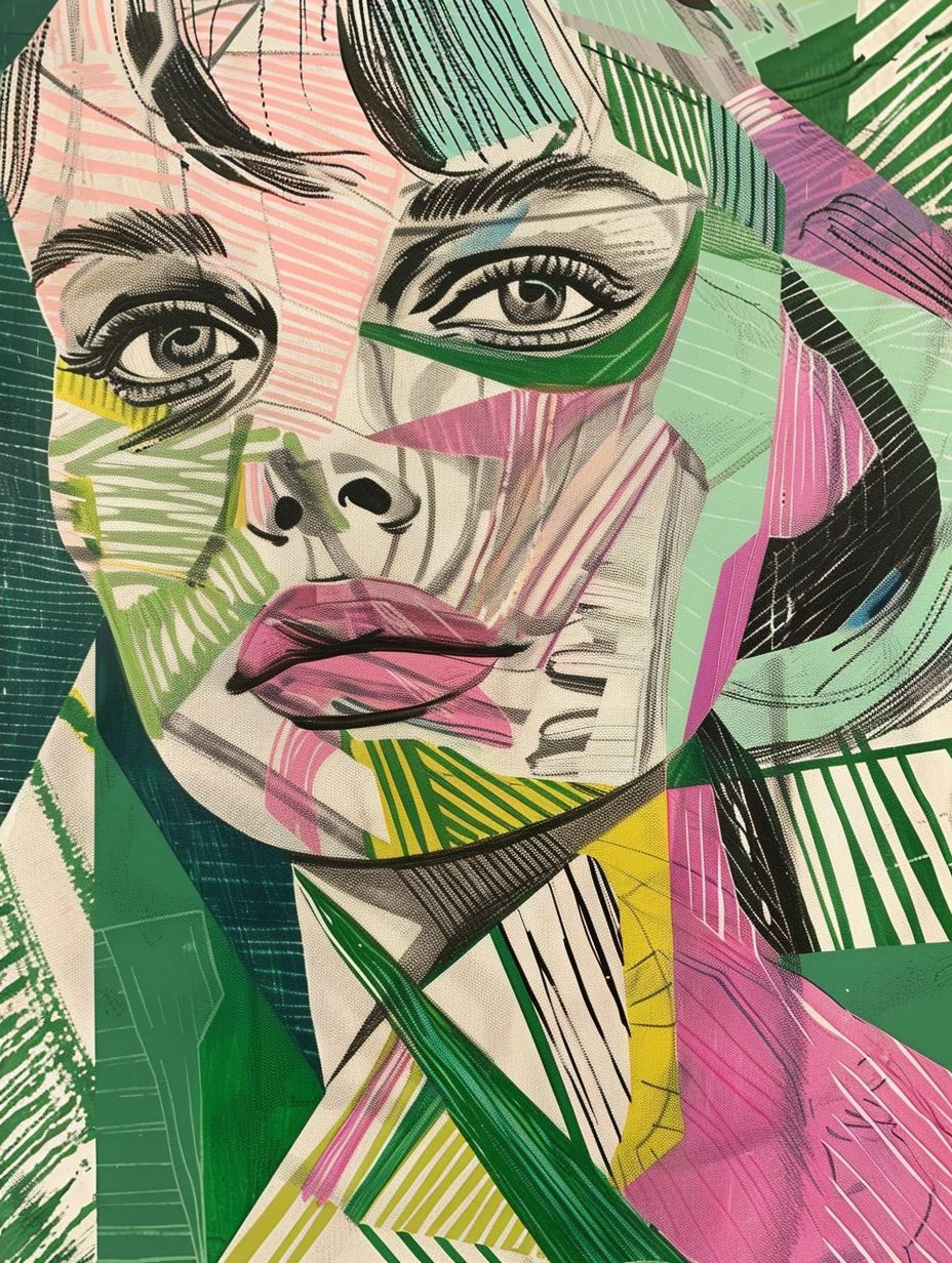 Fragmented Portraits in Neon Hue - Image 4