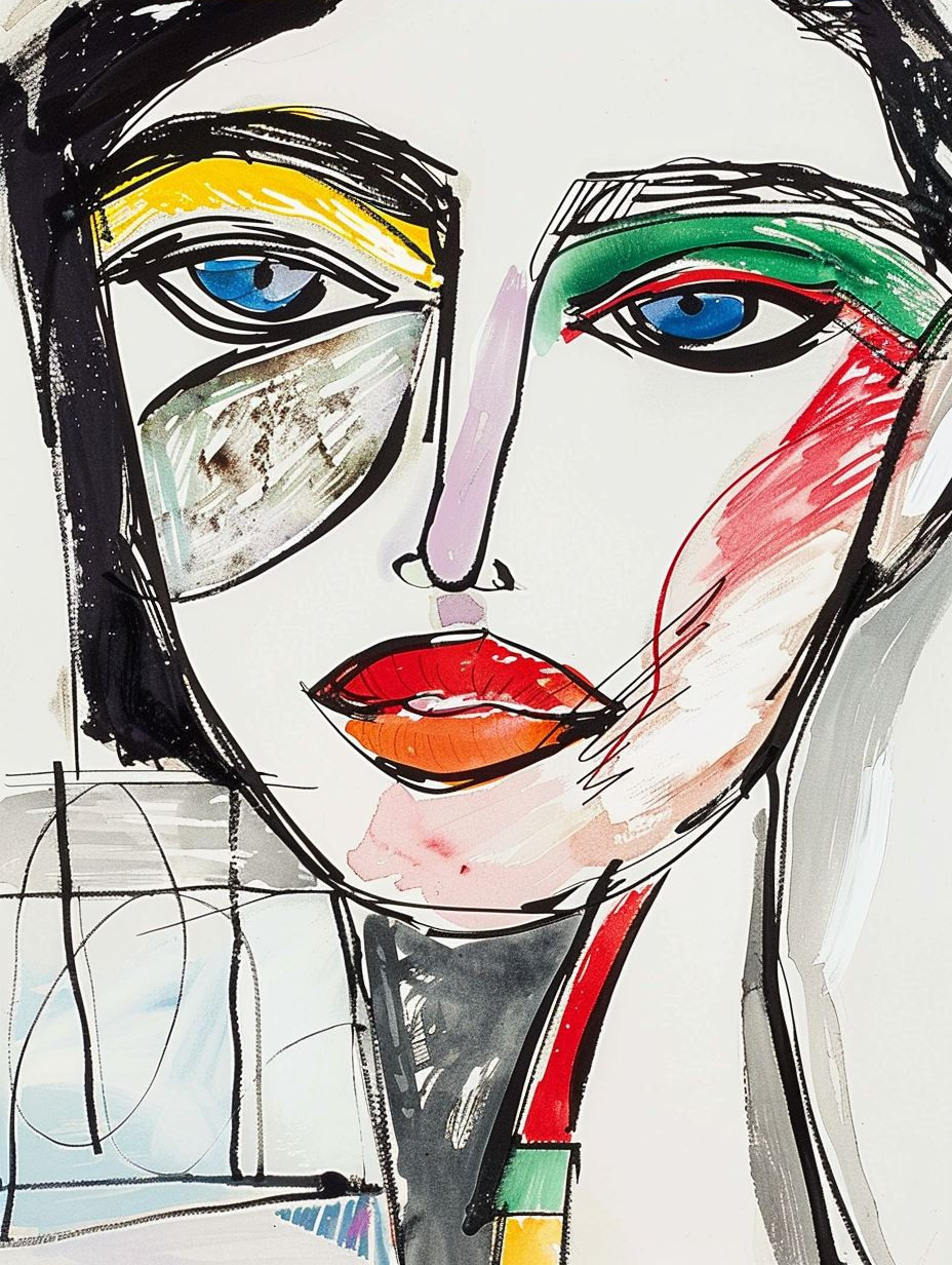 Abstract Expressionist Female Portrait - Image 3