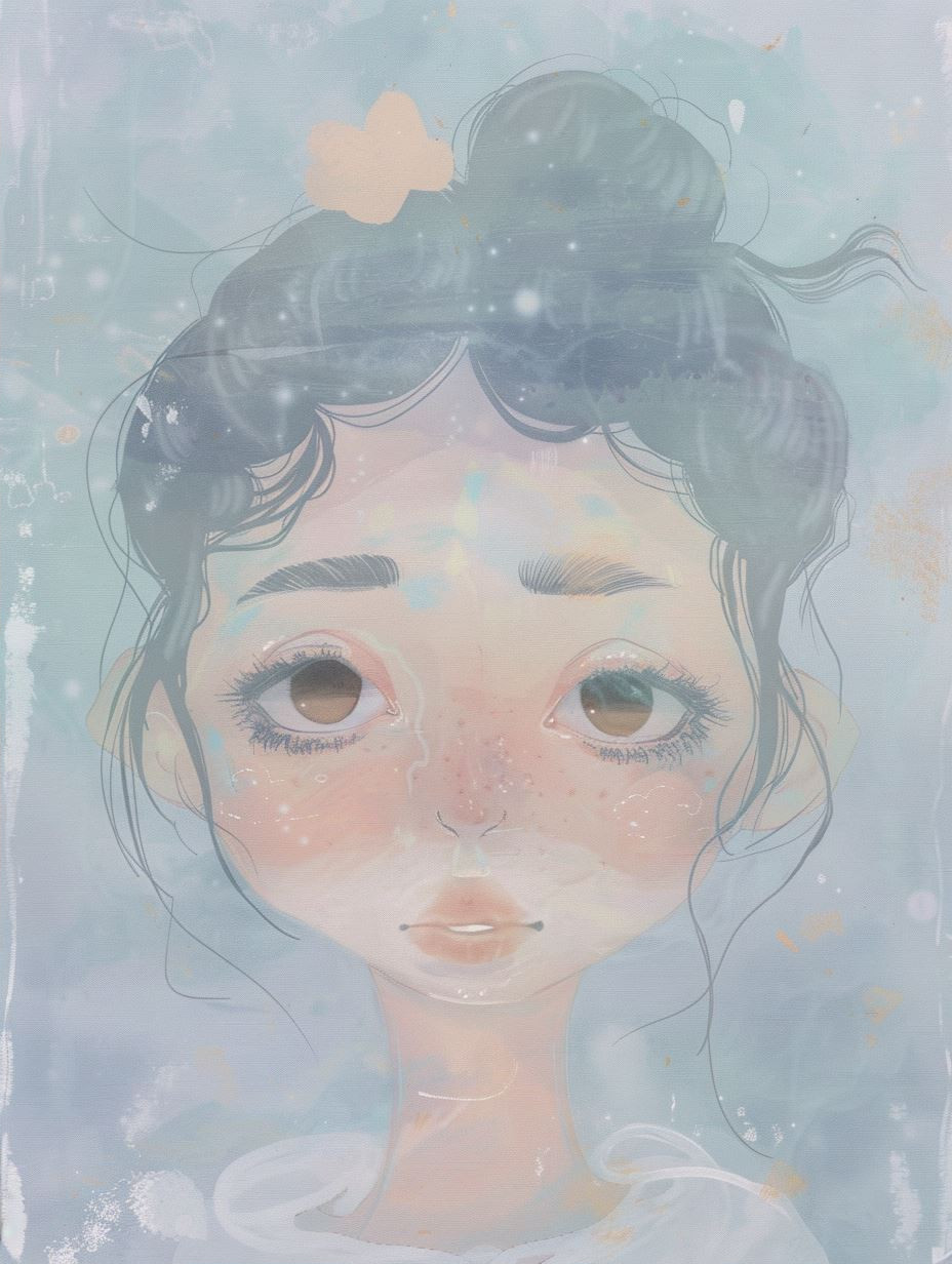 Ethereal Gaze in Pastel Mist - Image 2