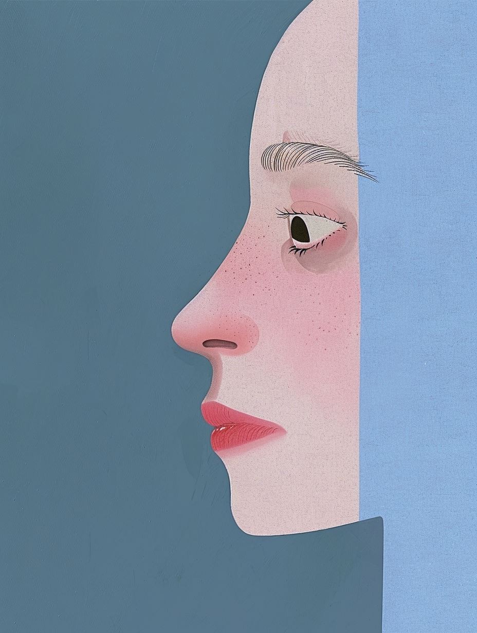 Minimalist Pastel Portrait Study