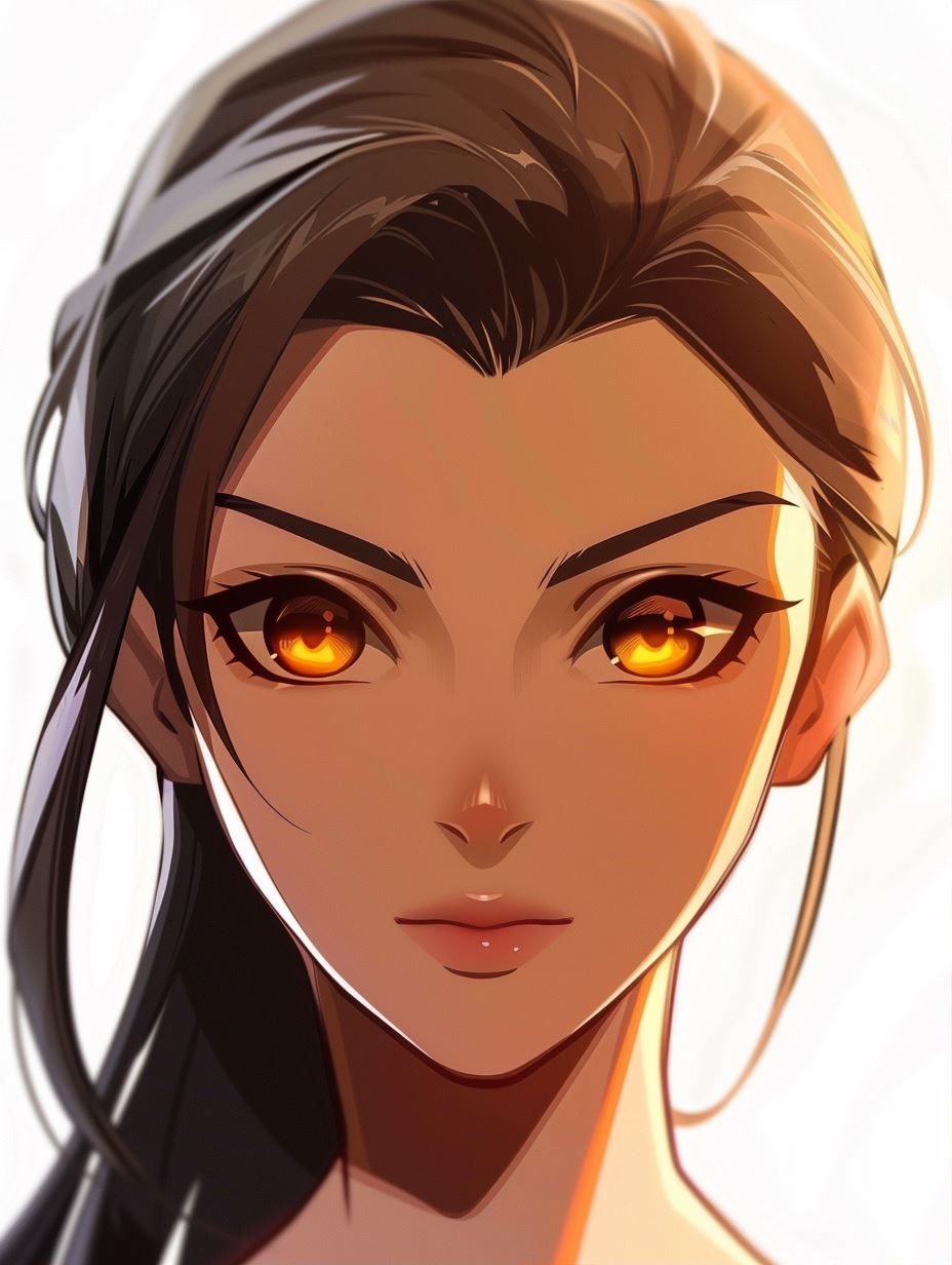 Golden Gaze Anime Portrait