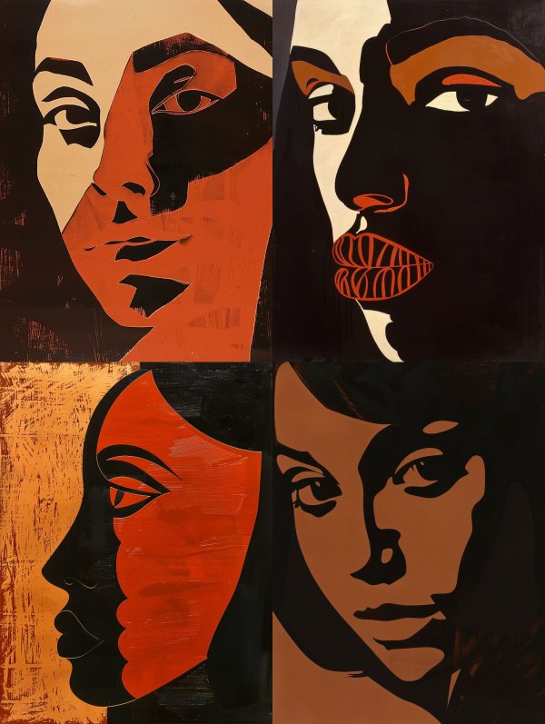 Faces of Contrast: A Quadtych Study