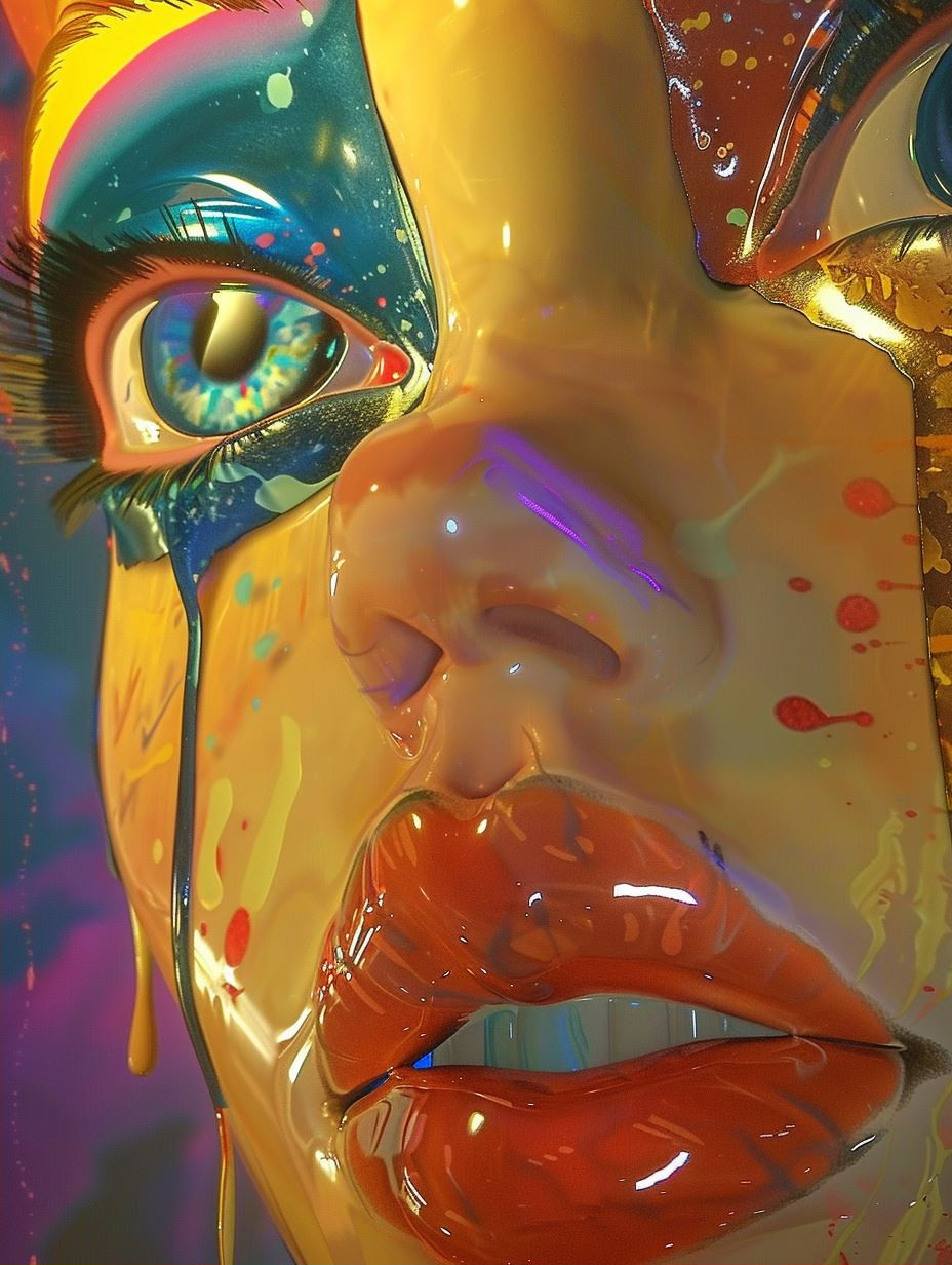 Liquid Neon Surrealist Portrait - Image 2
