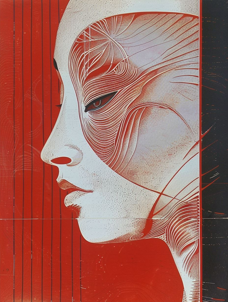 Crimson Silk Silhouette - Image 2