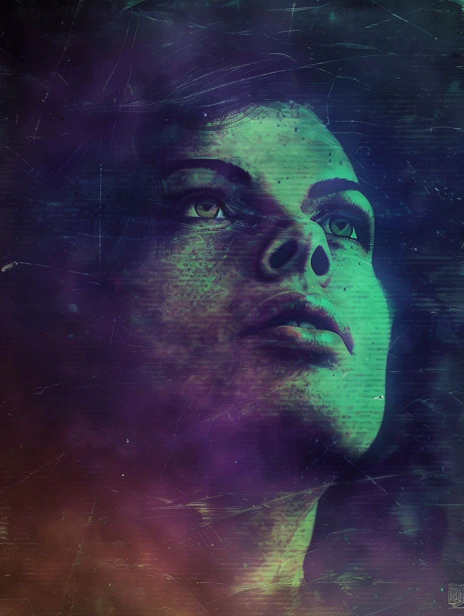 Neon Gaze Cosmic Portrait - Image 3