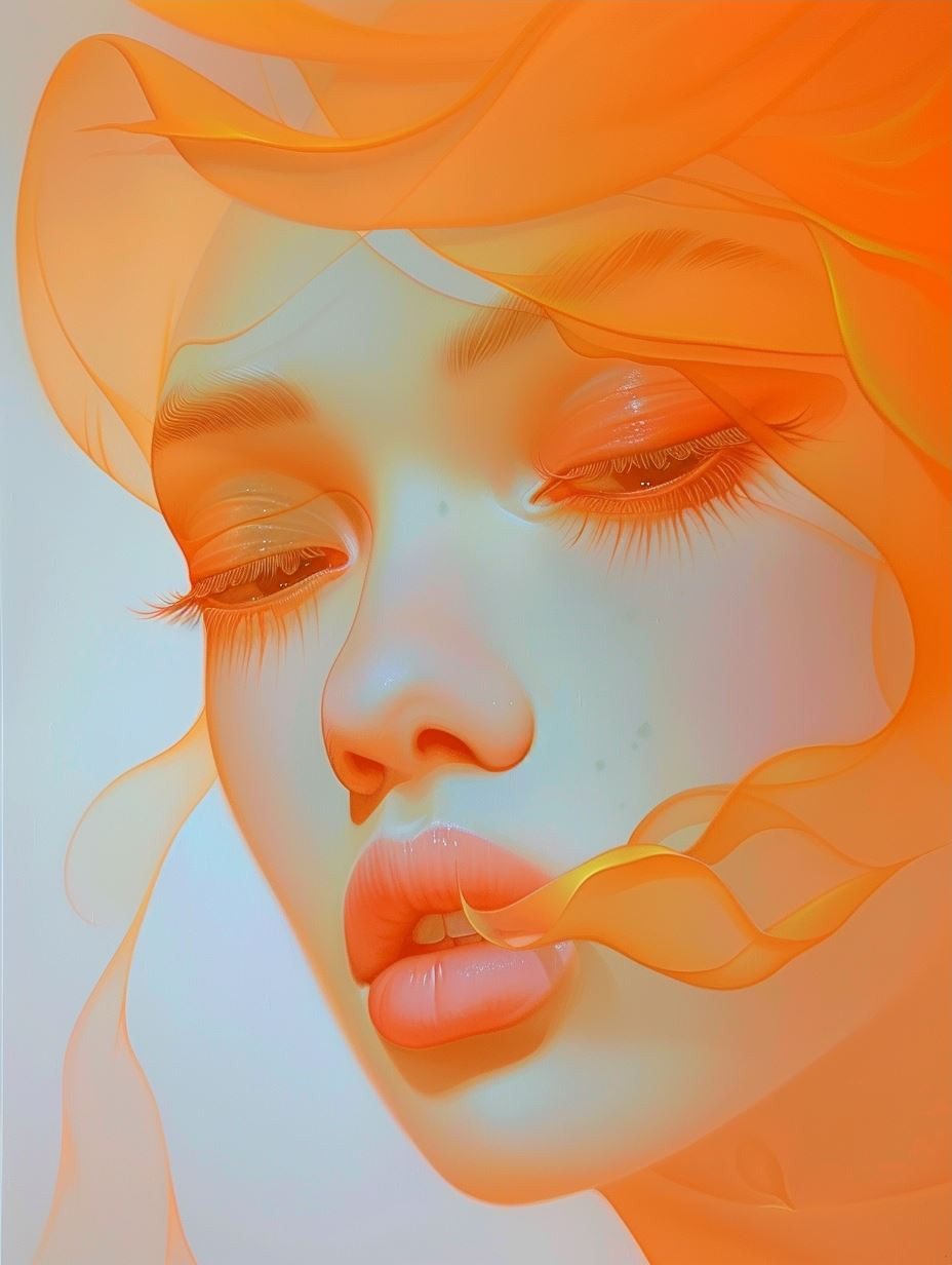 Ethereal Amber Floral Portraits - Image 3