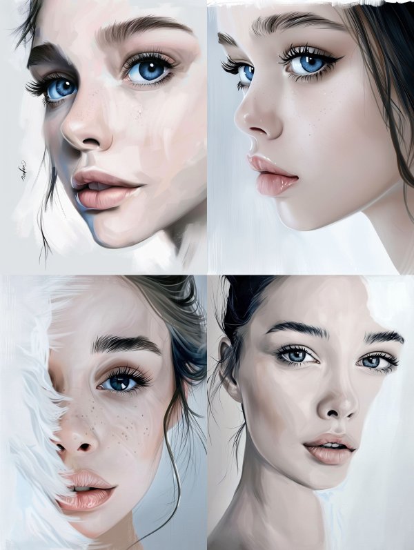 Ethereal Gazes: A Digital Portrait Study