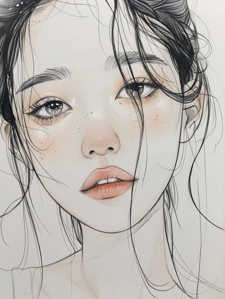 Ethereal Gaze: A Study of Feminine Grace - Image 2