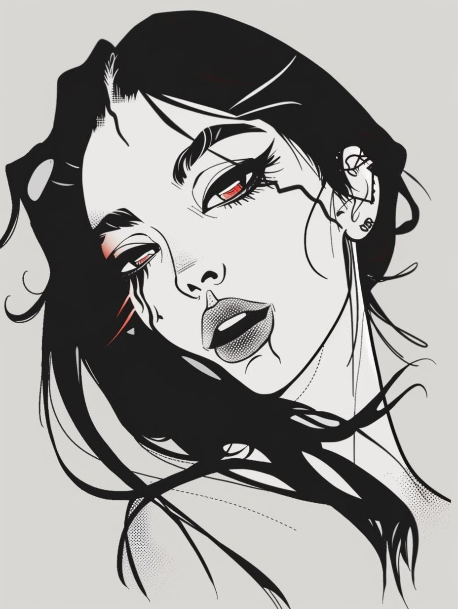 Melancholic Ink Portrait Series - Image 3