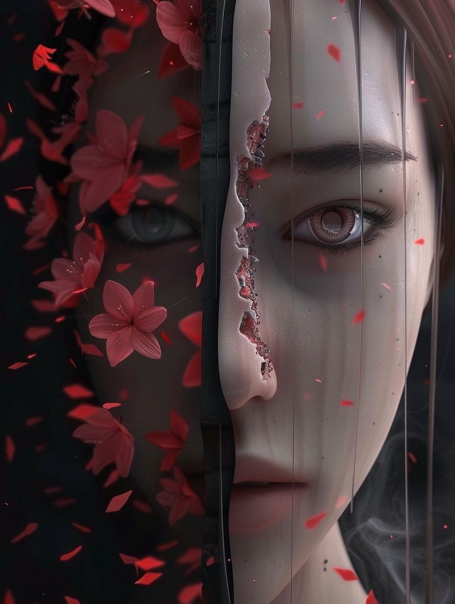 Crimson Gaze in Dark Void - Image 2