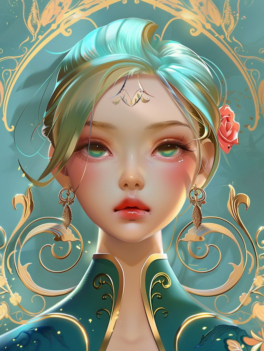 Ethereal Gilded Teal Goddess - Image 3