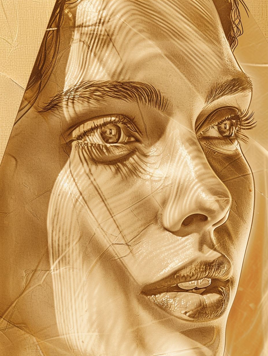 Golden Gilded Digital Portrait - Image 3