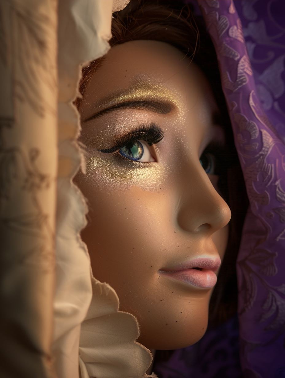 Ethereal Gaze in Violet Hues - Image 4