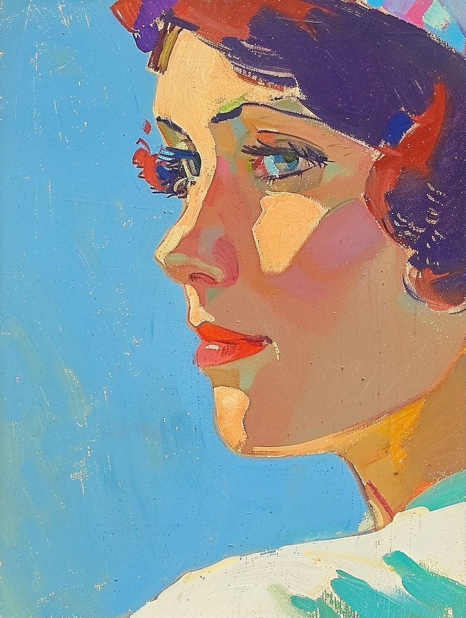 Vibrant Modernist Portrait Studies - Image 1