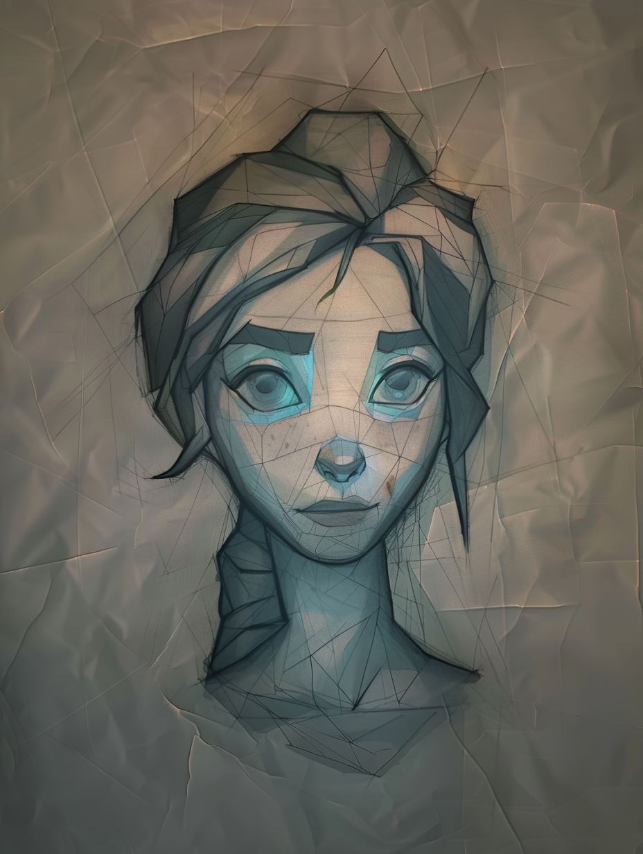 Ethereal Shadow Neon Portrait - Image 3