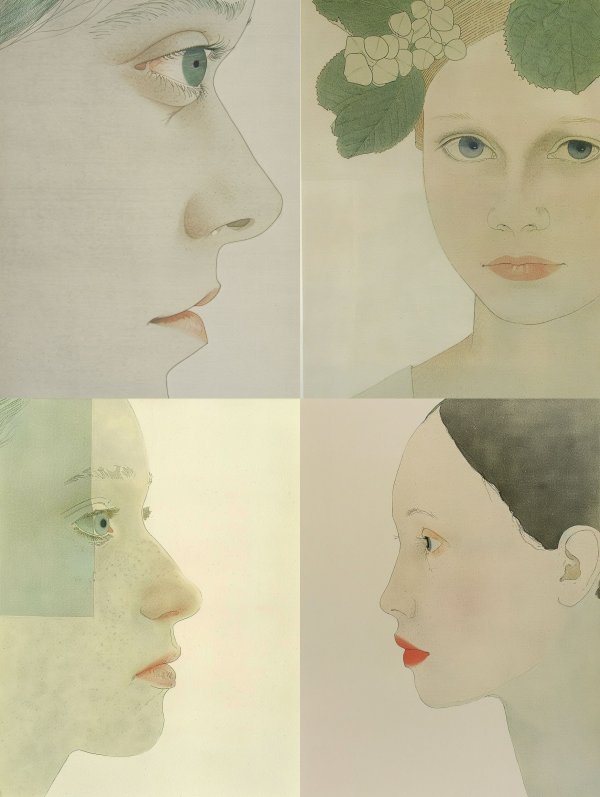 Ethereal Pale Watercolor Portraits