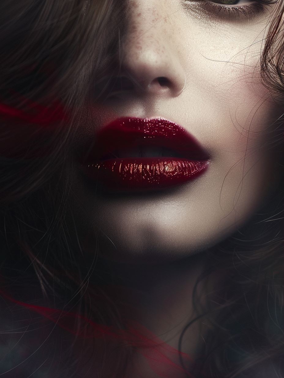 Crimson Shadow Ethereal Portrait - Image 3