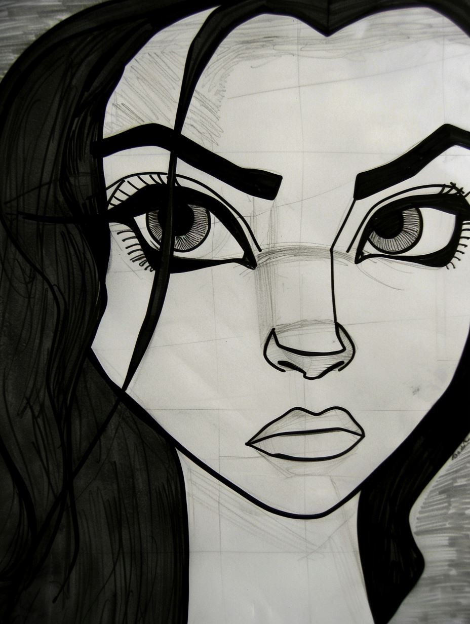 Ink and Shadow: Female Portrait Studies - Image 1
