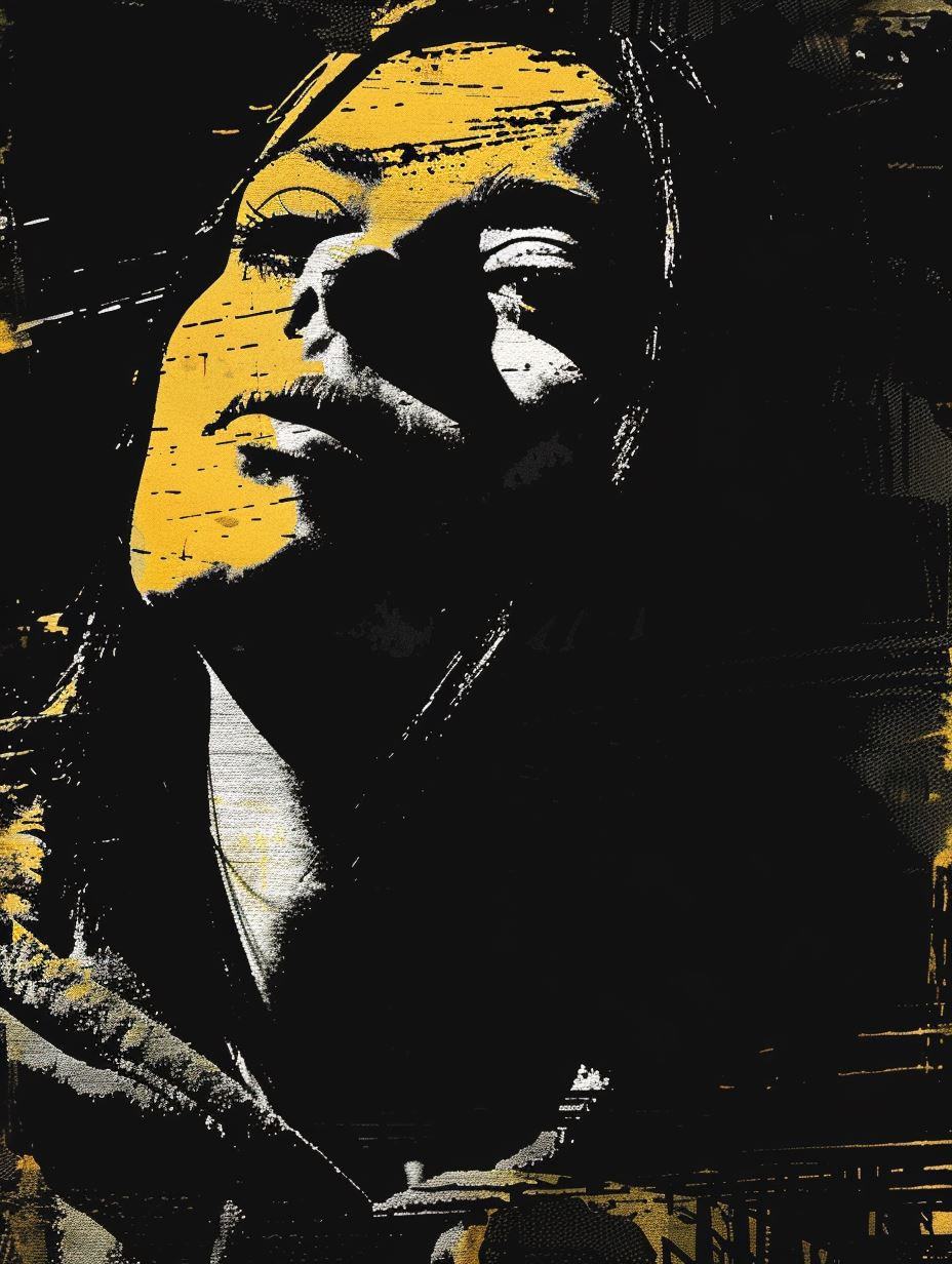 Shadowed Gaze in Gritty Ink - Image 3
