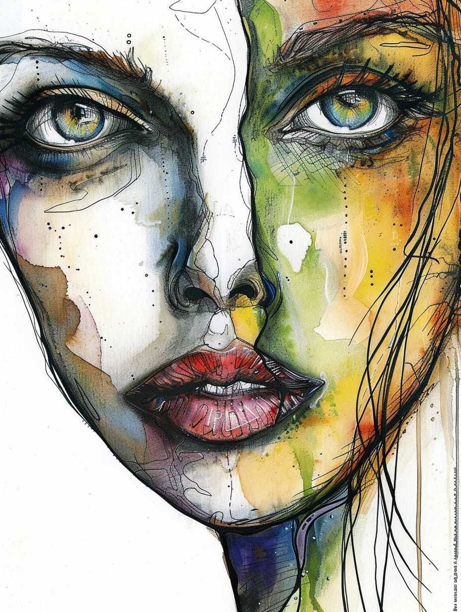 Ink and Watercolor Muse - Image 2