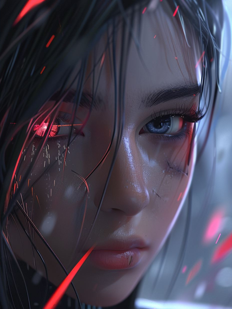 Neon Cyberpunk Android Portrait - Image 2