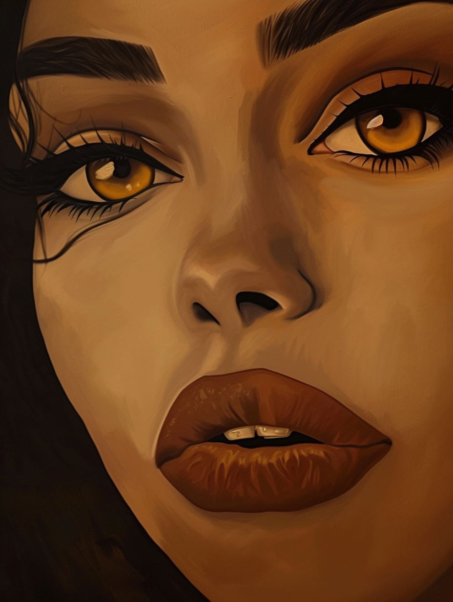Golden Gazes: Digital Portrait Study - Image 3