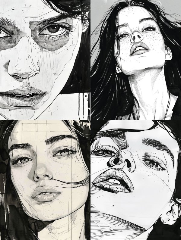 Ink Shadows: Four Faces of Emotion