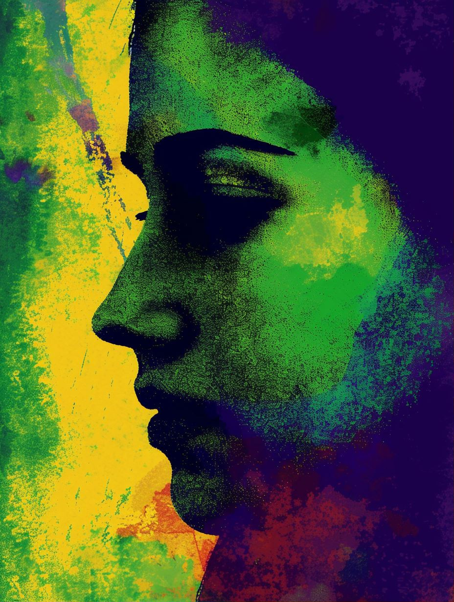 Vibrant Neon Portrait Quadriptych - Image 1