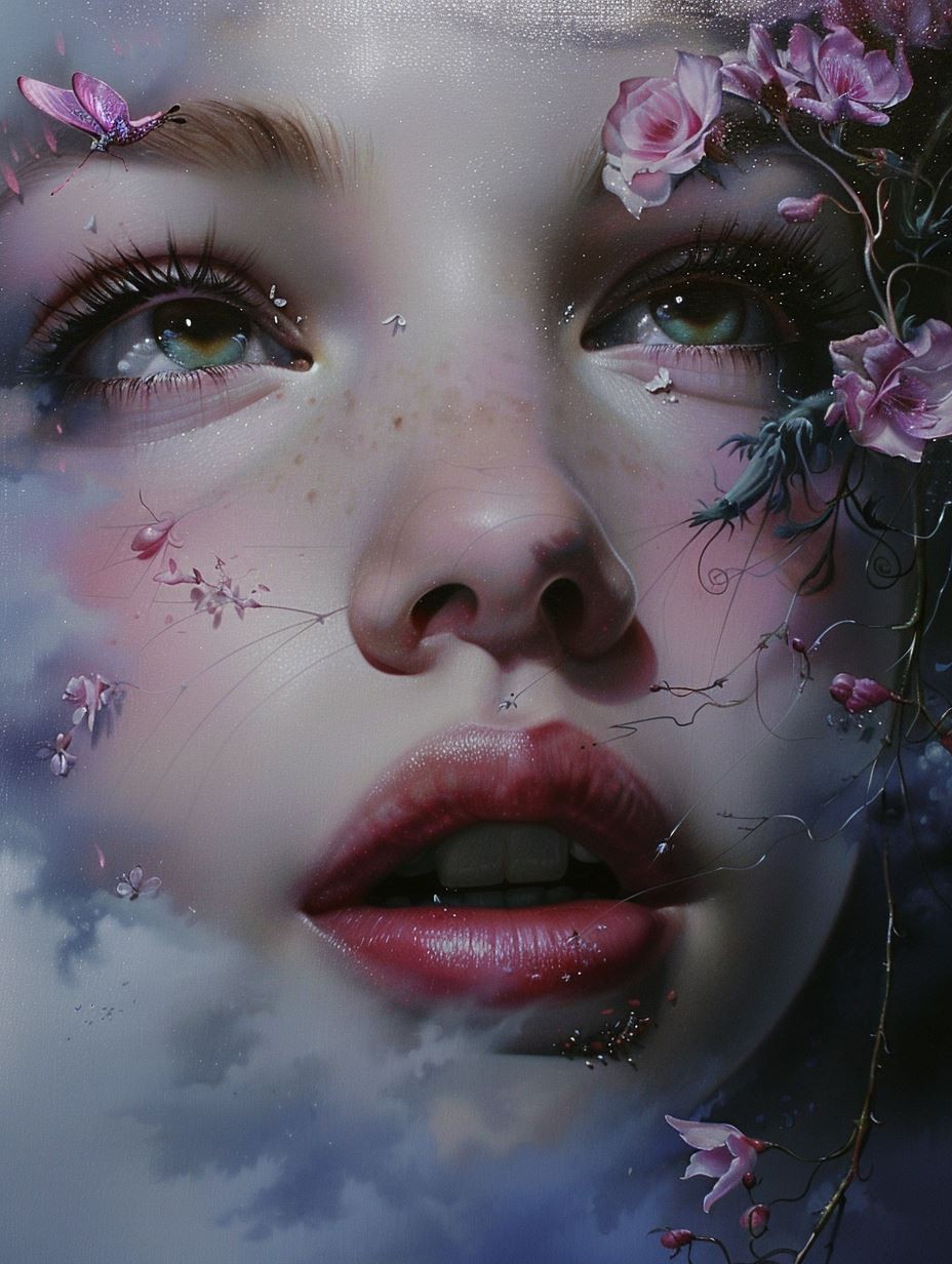Ethereal Bloom Dreamscape Portrait - Image 2
