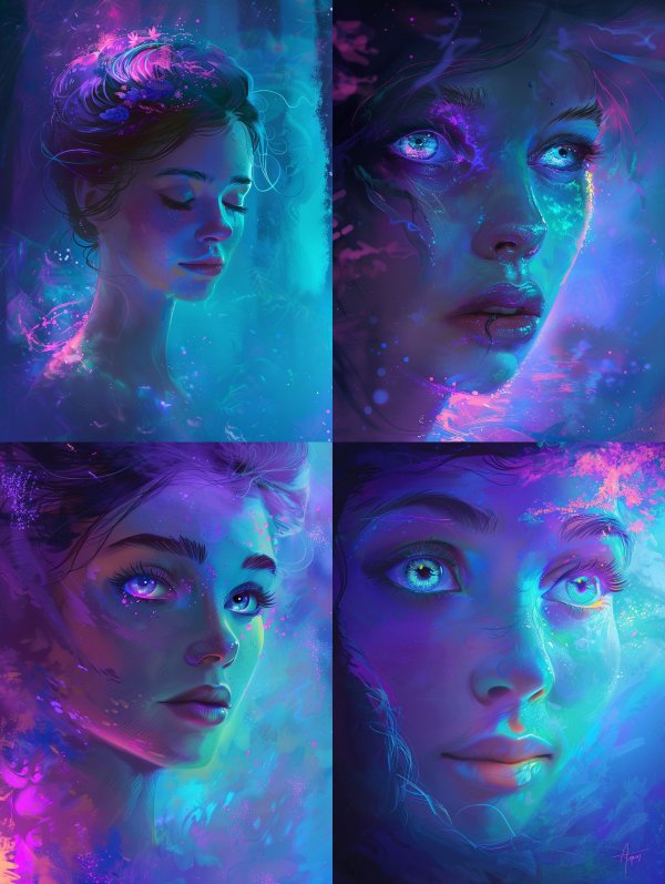 Celestial Dreams in Neon Hues