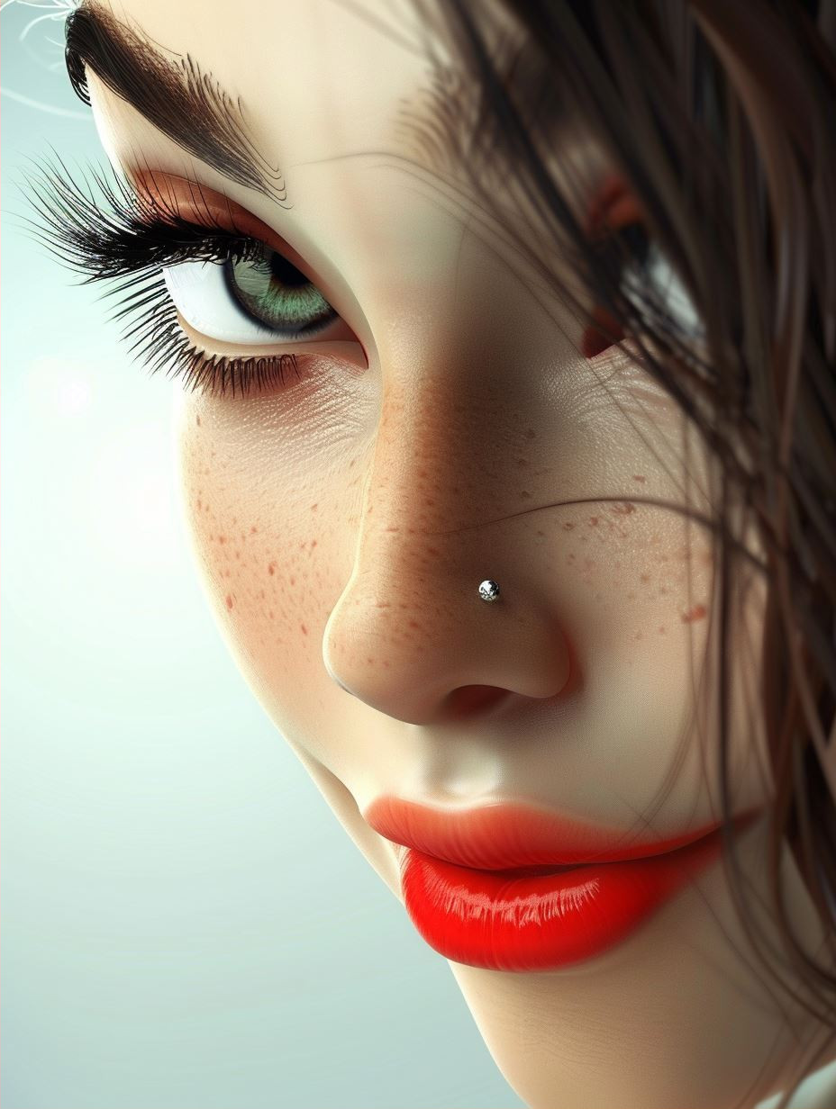 Hyper-Realistic Gaze Through Red - Image 2