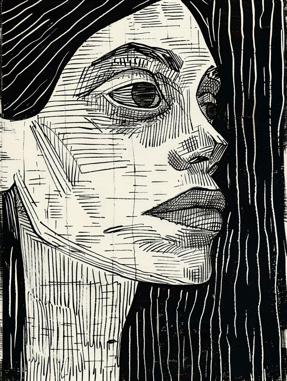 Intricate Linear Portraiture Study - Image 2
