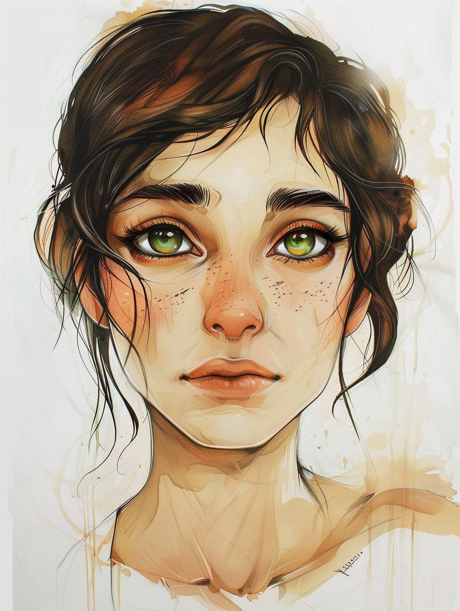 Ethereal Gazes: Digital Portrait Studies - Image 4