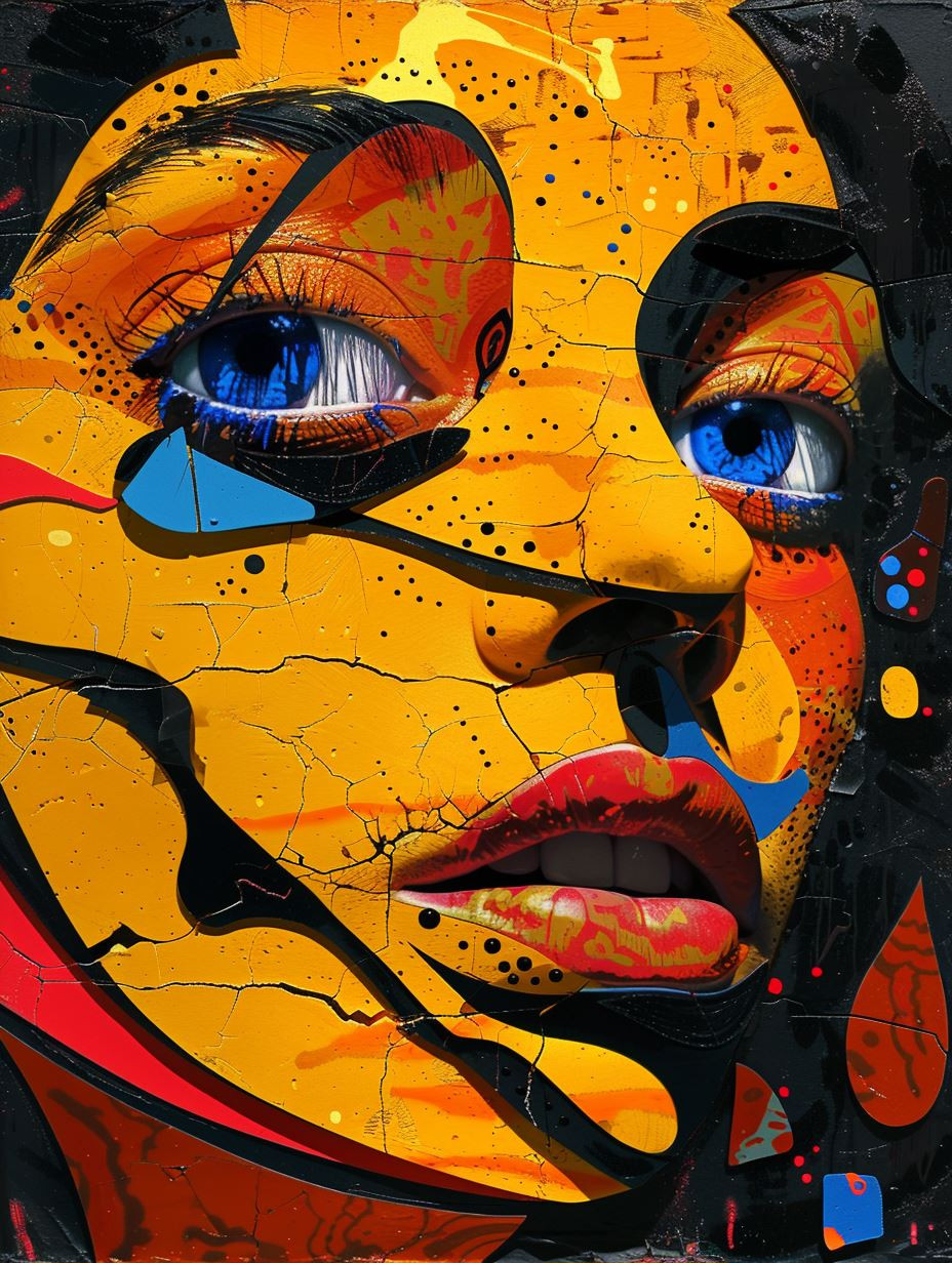 Fractured Golden Urban Portrait