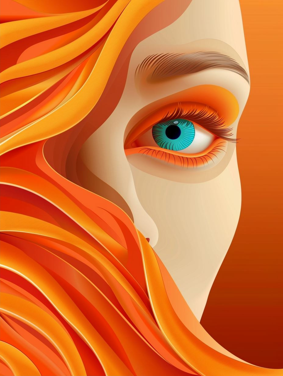 Ethereal Gaze in Digital Silk - Image 2