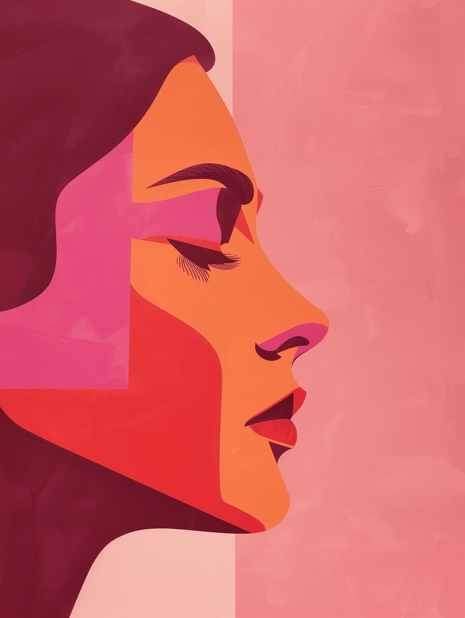 Layered Paper Portrait in Pink - Image 2