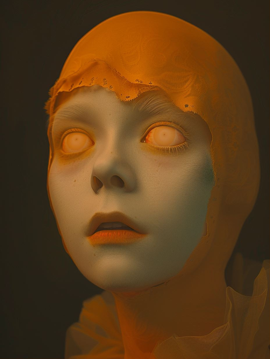 Ethereal Amber Veil Portrait