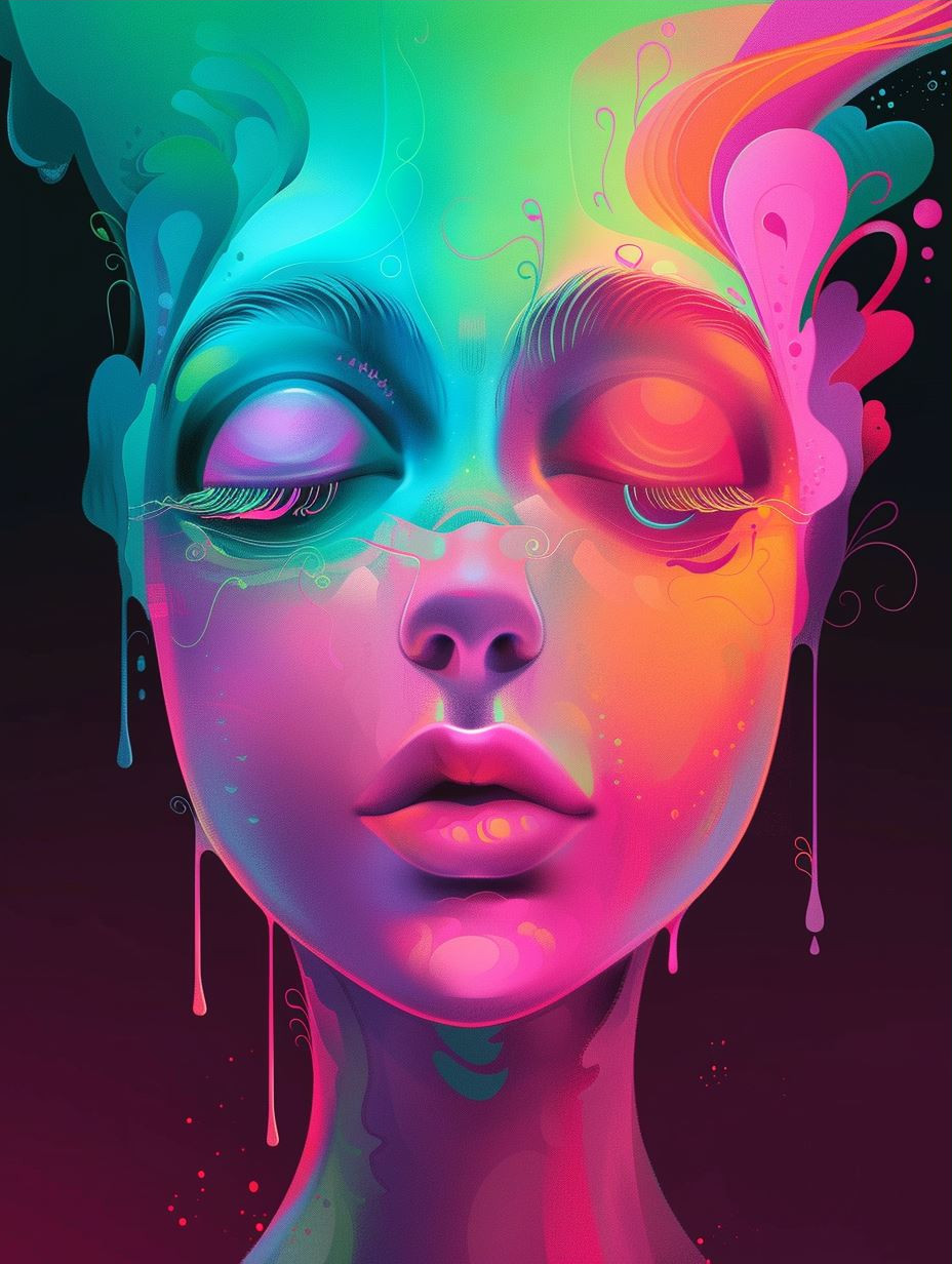 Neon Prism Ethereal Portrait - Image 3