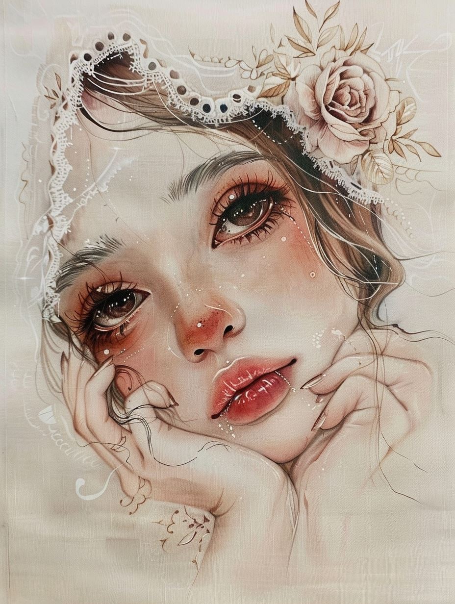 Ethereal Lace and Rose Dream - Image 1