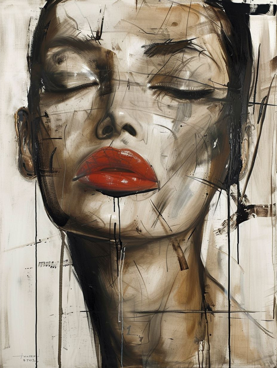 Fragmented Gazes Modern Abstract Portrait Series - Image 2