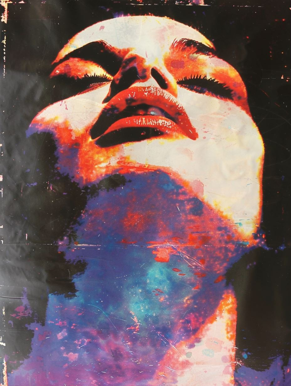 Abstract Neon Portrait Distortion