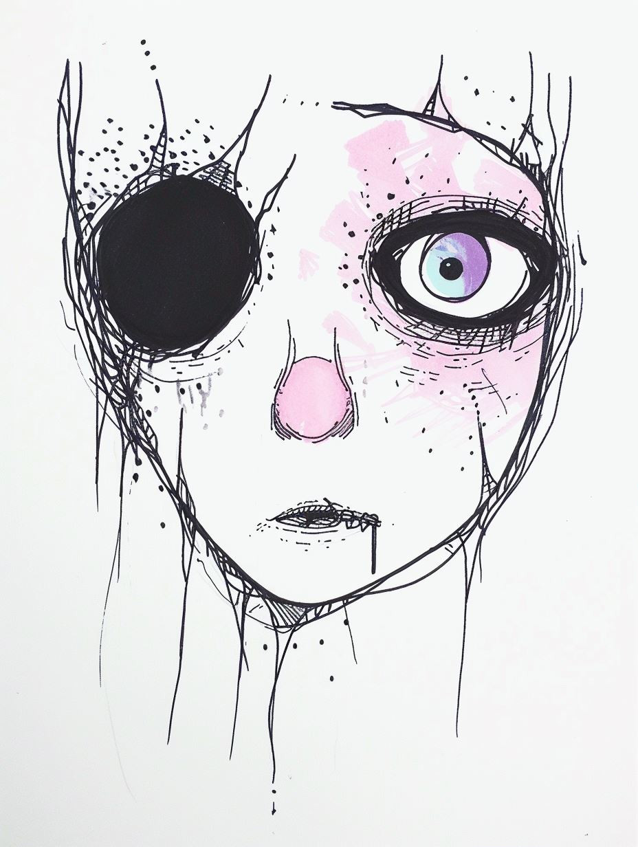 Melancholic Ink and Watercolor Portraits - Image 1