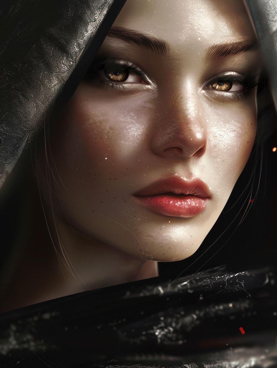 Glistening Noir Portrait Study - Image 3