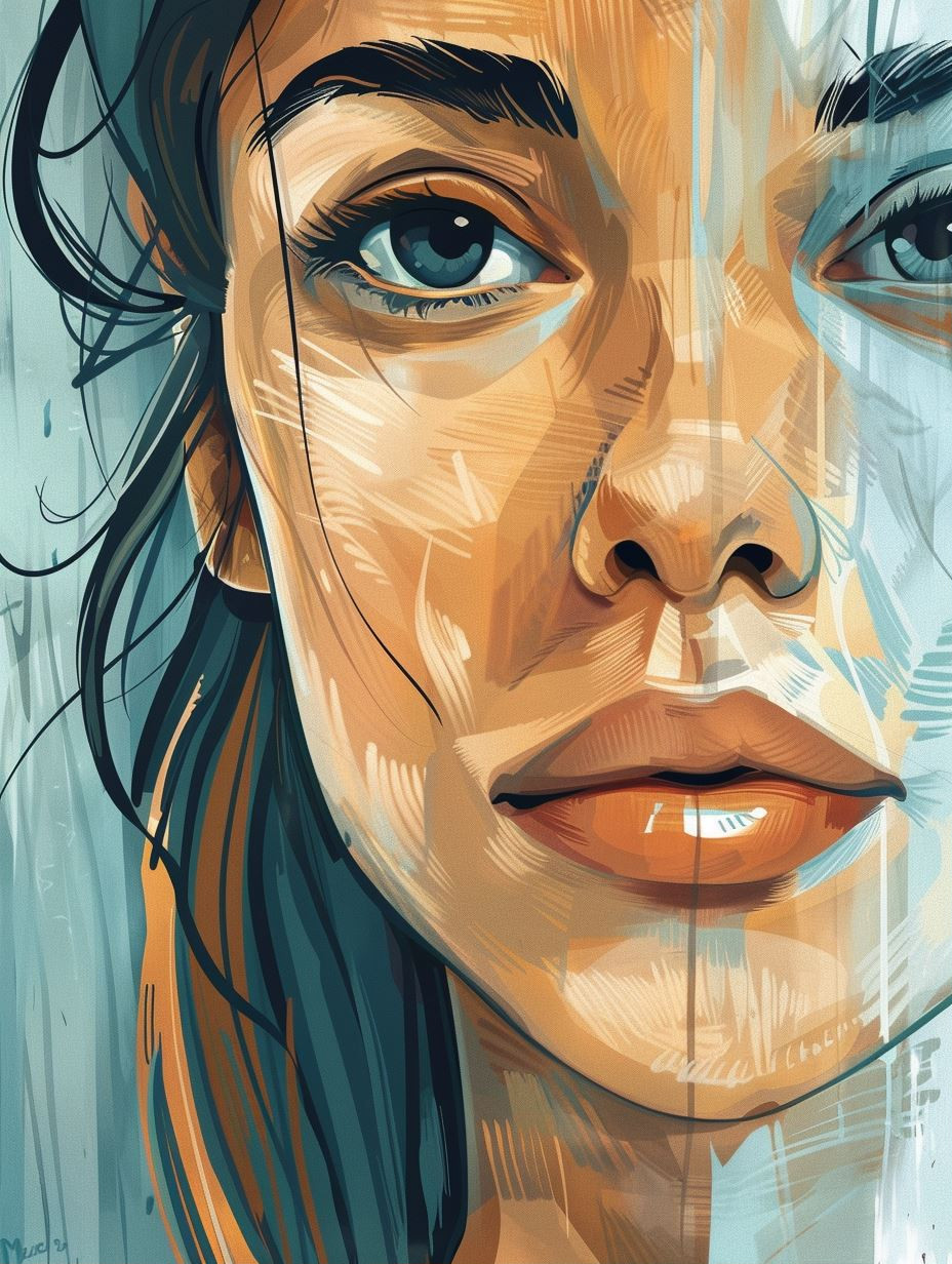 Ethereal Gazes in Digital Oil - Image 1