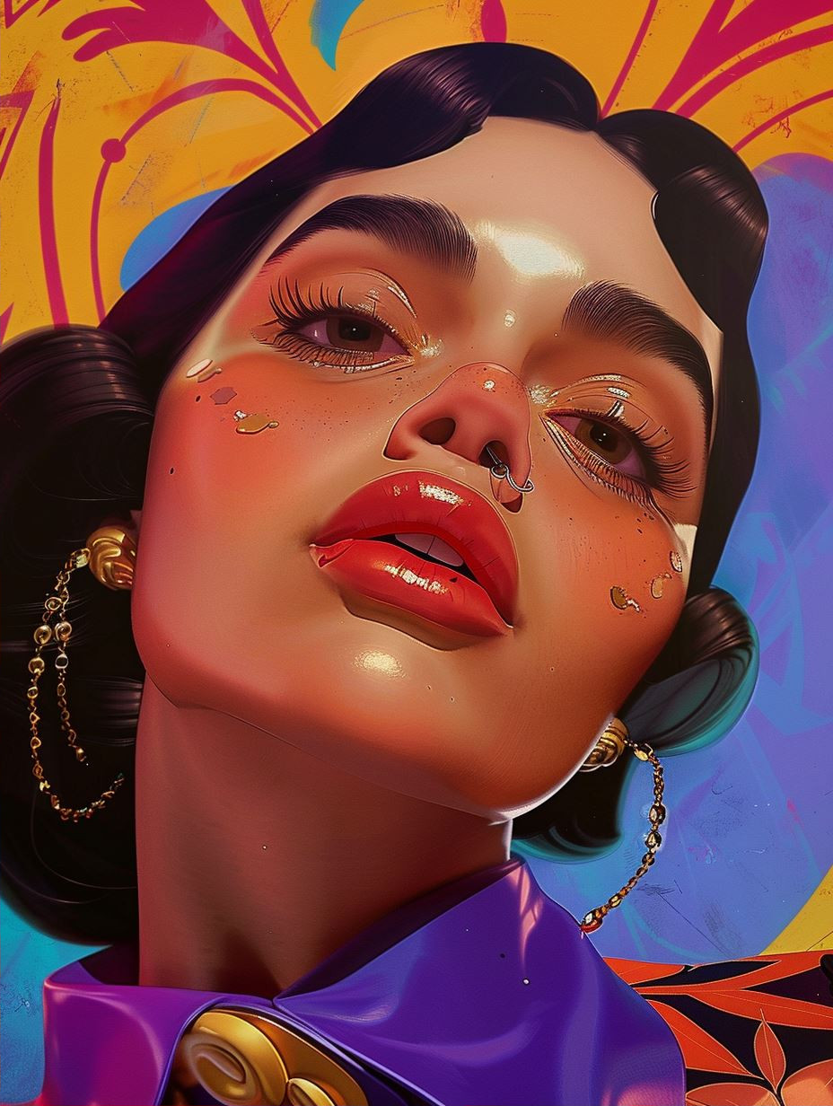 Vibrant Surrealist Portrait Collage - Image 2