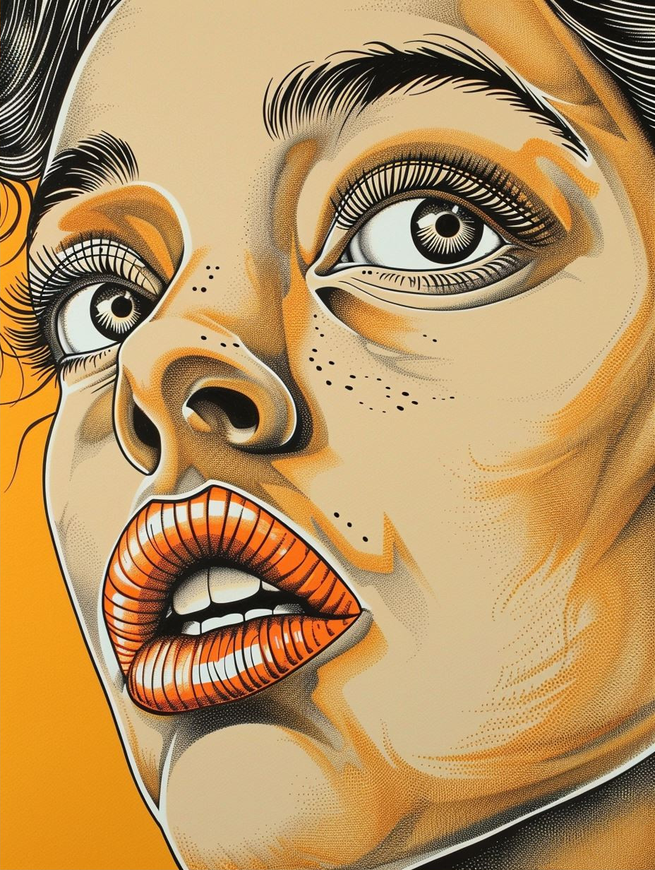 Stippled Portrait with Golden Accents - Image 2