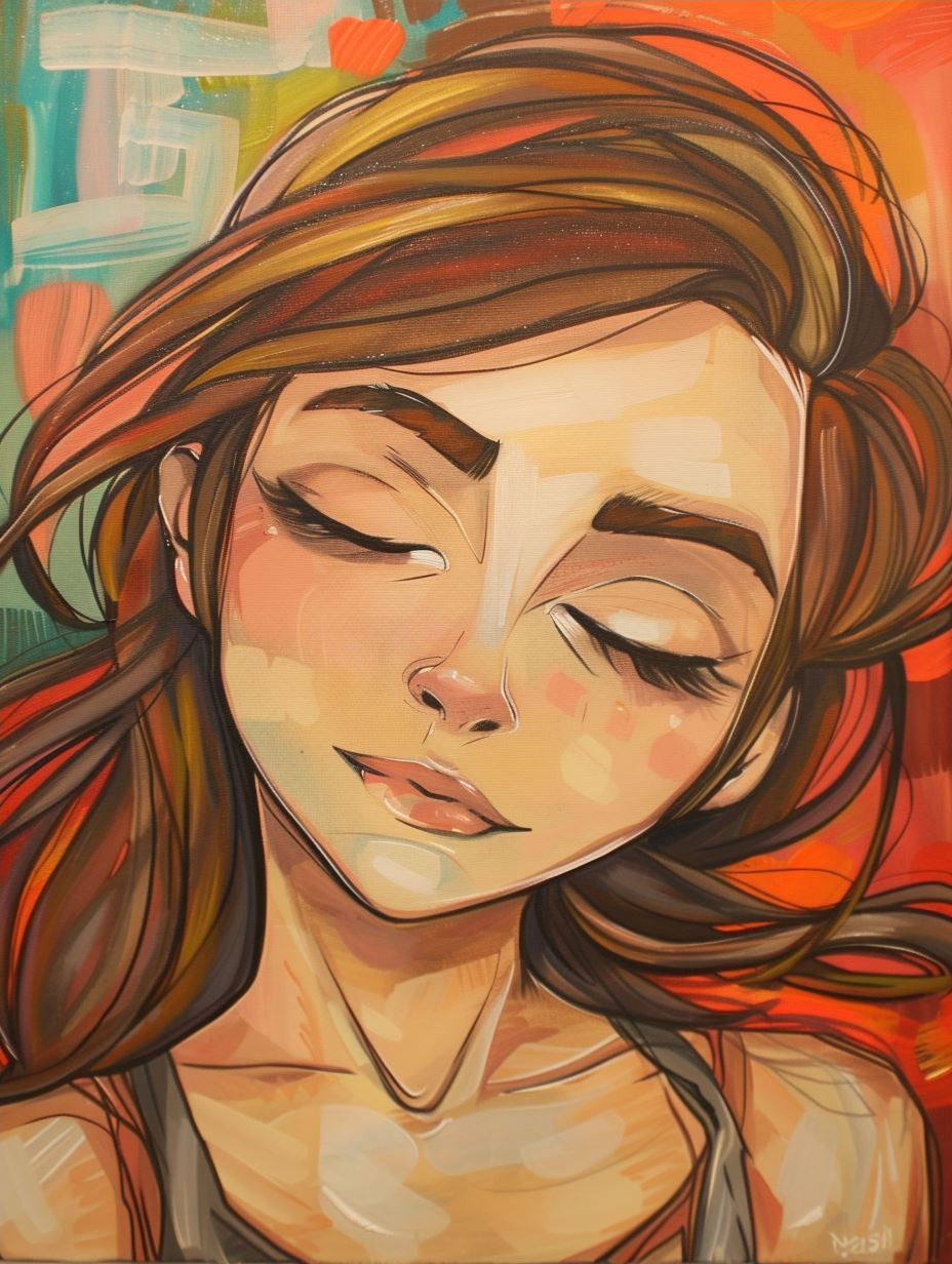 Ethereal Red-Haired Digital Portrait - Image 4